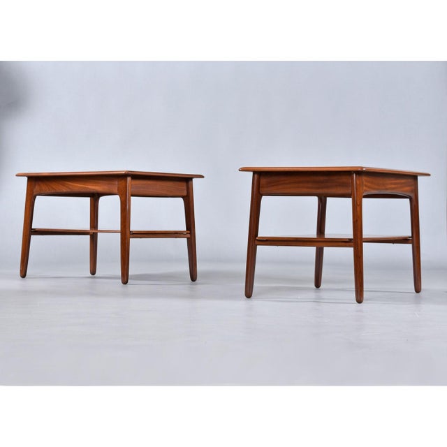 Svend Madsen for Karl Lindegaard Danish Teak End Tables Set For Sale - Image 10 of 11