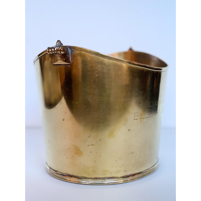 Modern Vintage Brass Champagne Billecart-Salmon Ice Bucket For Sale - Image 3 of 13