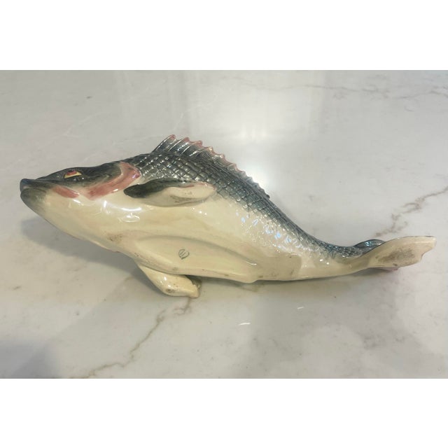 Charcoal French Majolica Fish Jardiniere Fives Lille For Sale - Image 8 of 9