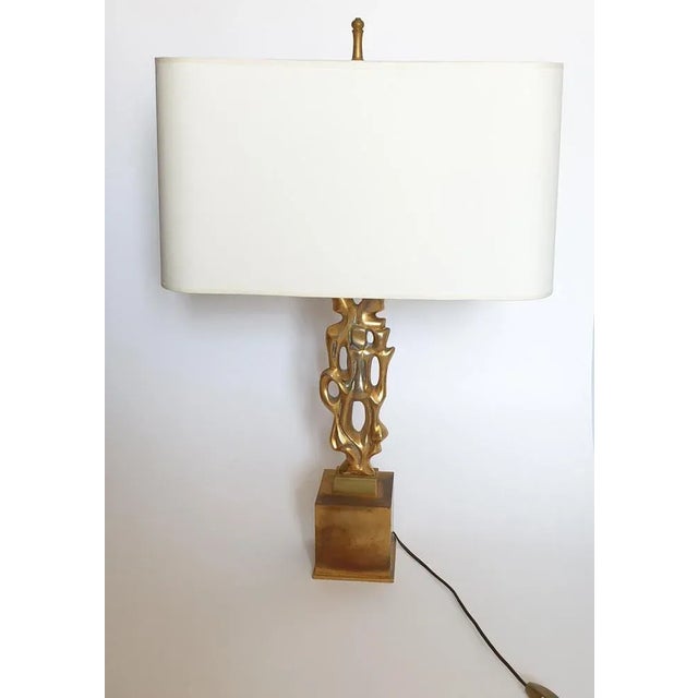Golden Bronze Table Lamp by Papineau, 1970s For Sale - Image 6 of 7