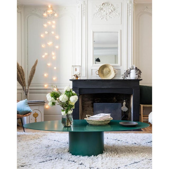 Bohemian Low Basse Oval Metal Table by Laurence Du Tilly For Sale - Image 4 of 8