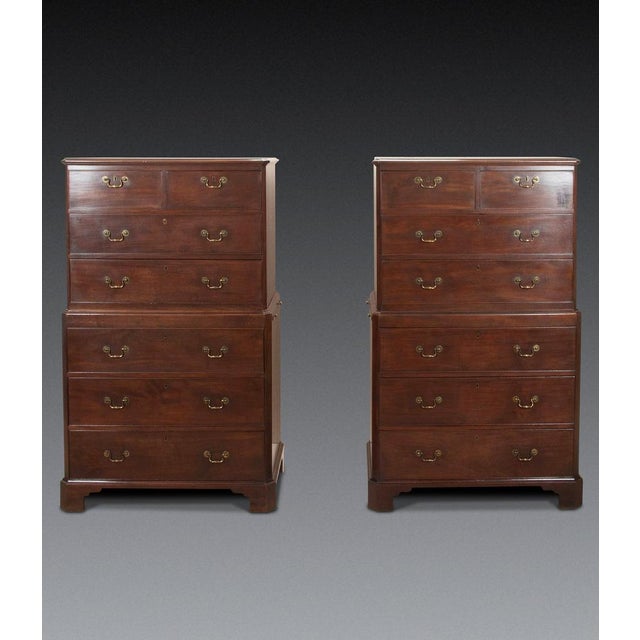 Vintage Geo II Chest on Chests, 1750, Set of 2 For Sale - Image 10 of 10