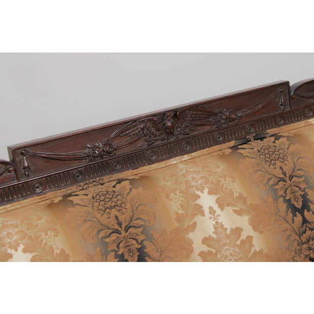 Antique Federal Style Mahogany Frame Sofa For Sale - Image 9 of 18