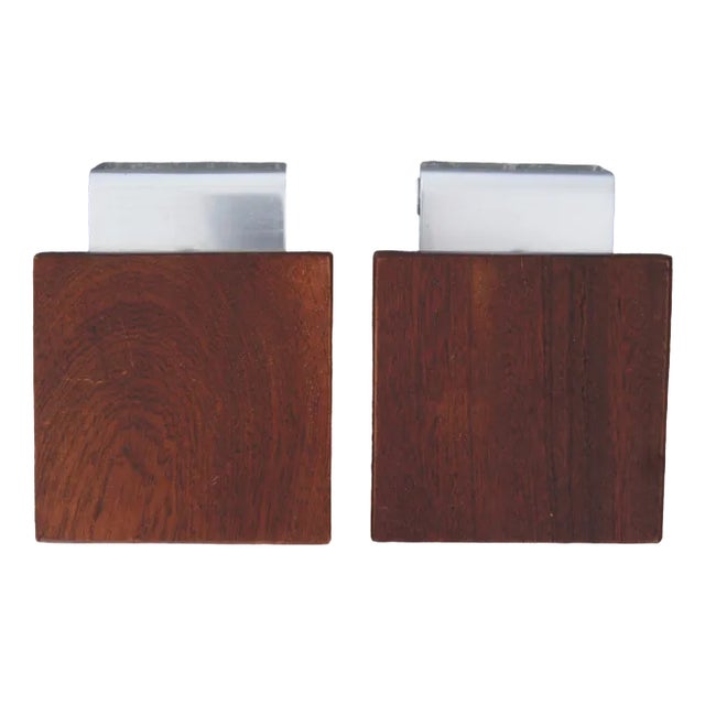 Teak Push Pull Door Handles, 1960s, Set of 2 For Sale