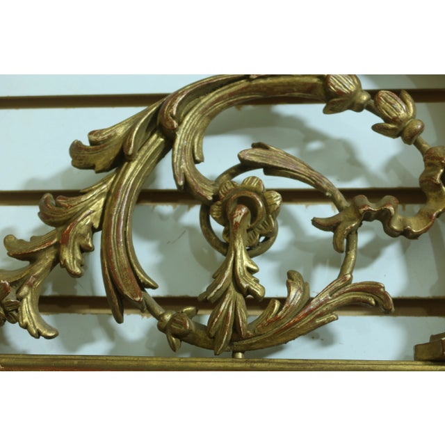 Glass Vintage Gold Decorated Italian Design Decorator Mirror For Sale - Image 7 of 10