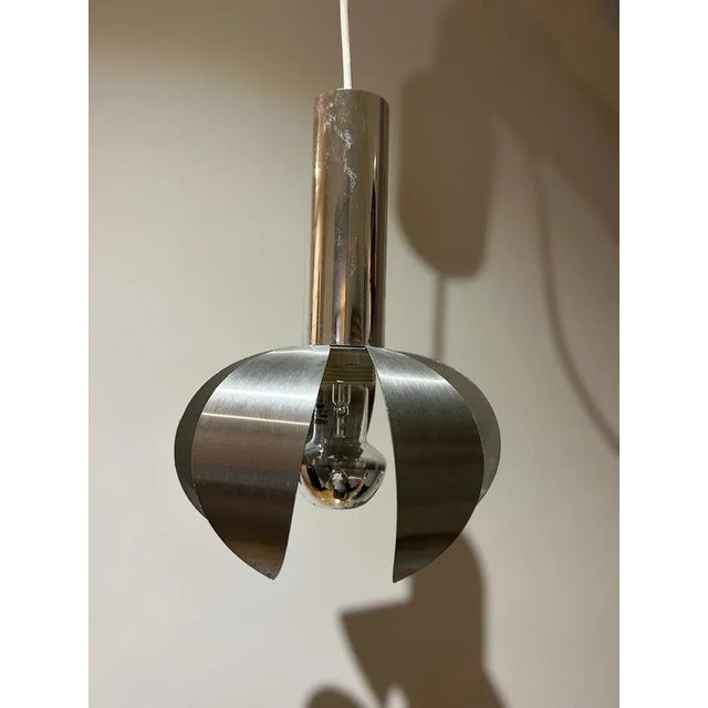 Chrome and Brushed Steel Suspension, 1970s For Sale - Image 4 of 10