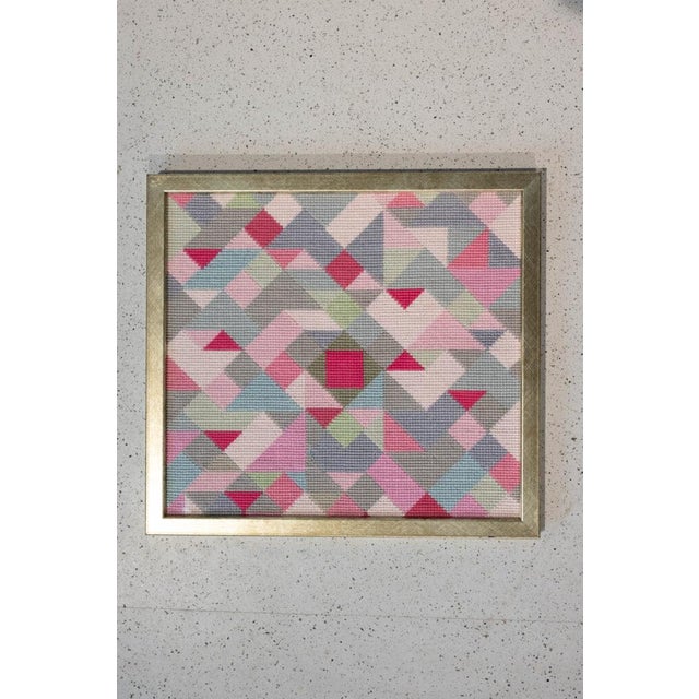 Geometric Gobelin Picture in Frame, in Flawless conditions. Designed 1970 to 1979