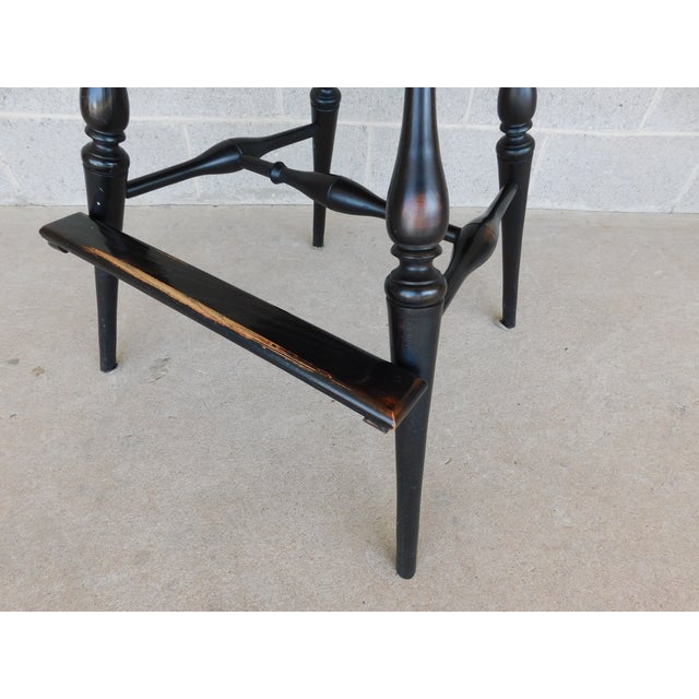 Ashlen Black Distressed Hoop Back Windsor Style Counter Height Chairs - A Pair For Sale In Philadelphia - Image 6 of 12