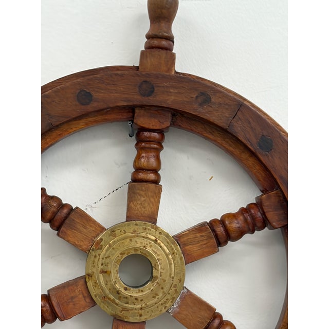 Wooden Ship’s Wheel Wall Decor For Sale - Image 10 of 14