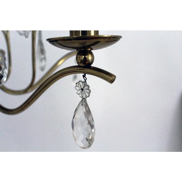 Gold Crystal Chandelier, 1950s For Sale - Image 8 of 13