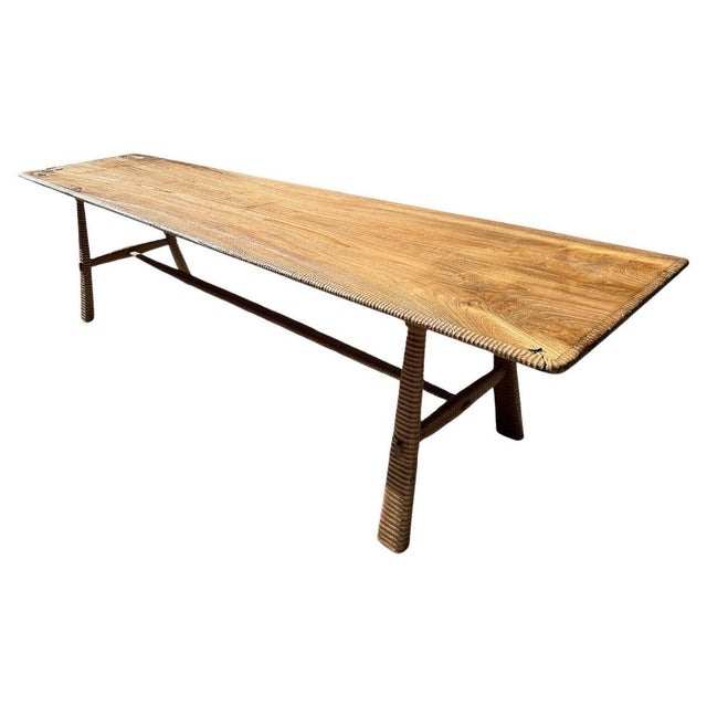 Andrianna Shamaris Mid Century Couture Hand Carved Dining Table or Console For Sale - Image 15 of 18
