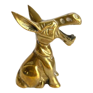 Mid Century Brass Donkey Bottle Opener Figurine Barware