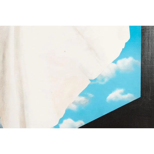 2000 - 2009 Charley Brown -Pear on a Cube of Clouds in the Sky " Surrealistic Still Life Oil Painting For Sale - Image 5 of 11