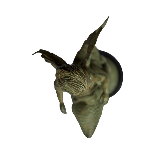 Metal 20th Century Continental Verdigris Bronze Putto Riding Fish Sculpture For Sale - Image 7 of 11