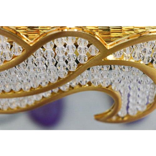 Majestic 38 Gilded Backlit Mirror with Swarovski Crystals by Kurt Faustig, Munich, 1990s For Sale - Image 14 of 17