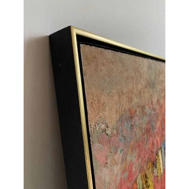 Late 20th Century Abstract Mixed Media Framed Red Painting by Charles F Hofman For Sale - Image 5 of 9