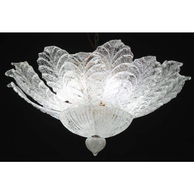 Glass 1970s Turin, Italian Murano Glass Ceiling Light or Flush Mount For Sale - Image 7 of 13