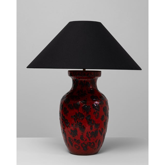20th Century German Red Ceramic Table Lamp For Sale In Greensboro - Image 6 of 18