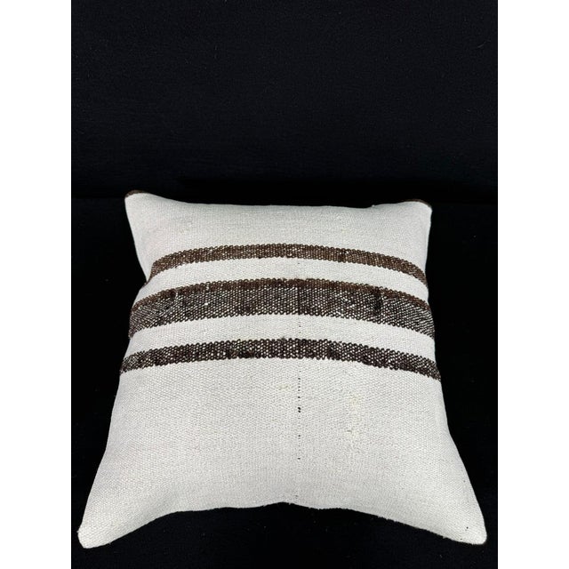Turkish Hemp Pillow Cushion Natural Beige Brown Pillow Cushion Cover 20x20 For Sale - Image 4 of 4