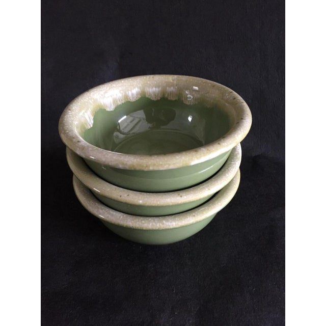 MidCentury Hull Pottery Green Drip Glaze Bowls Set of 3 Chairish