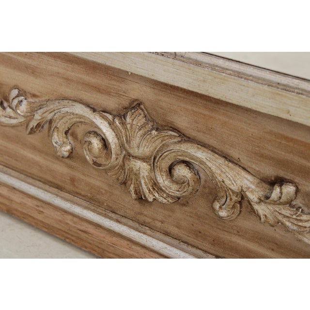 Glass Ethan Allen Large Italian Carved Pier Mirror For Sale - Image 7 of 18
