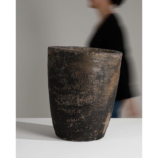 Mid 20th Century France Black Concrete Planter For Sale - Image 9 of 10