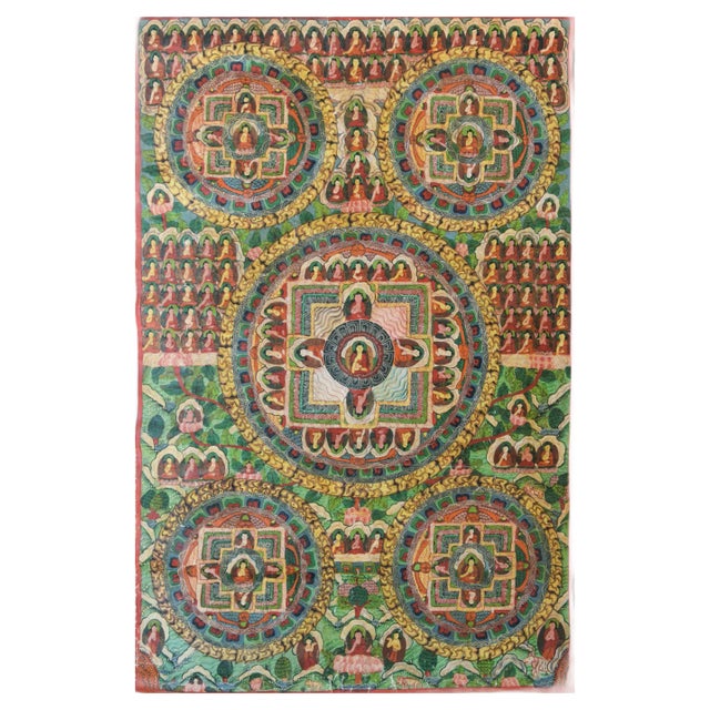 Hand-Painted Tibetan Scroll For Sale