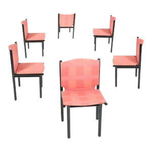 Gianfranco Frattini for Cassina Dining Chair, Black Lacquered Frame, Pink, 1985