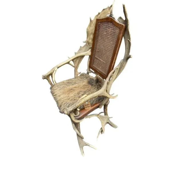 Brown 1940s Black Forest Antler Chair For Sale - Image 8 of 9