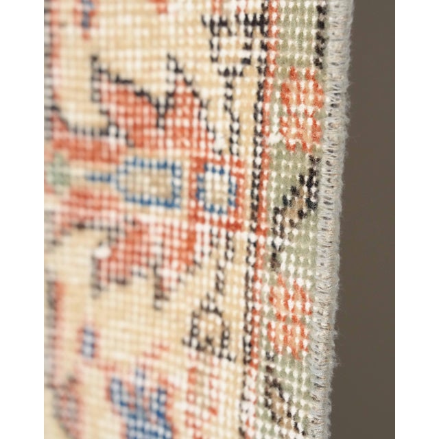 1970s Vintage Turkish Oushak Handmade Wool Cotton Orange Area Rug For Sale - Image 10 of 11