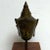 Miniature Bronze Thai Buddha Head, Museum mounted on a stepped wood pedestal. 20th century or older. The sculpture alone...