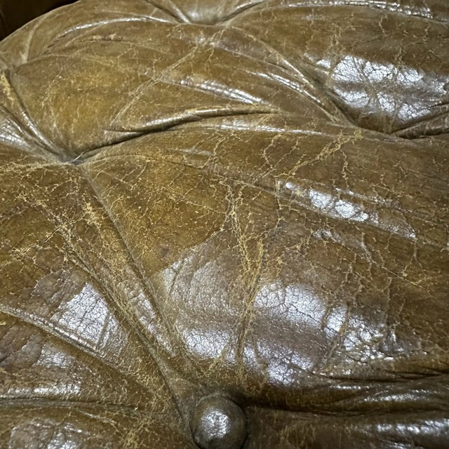 Vintage Tufted Leather Chesterfield Sofa For Sale - Image 11 of 11