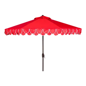 Elegant Valance 11 Ft Umbrella - Red