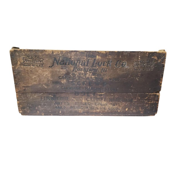 Industrial Early 1900s National Lock Company Factory Crate For Sale - Image 3 of 7