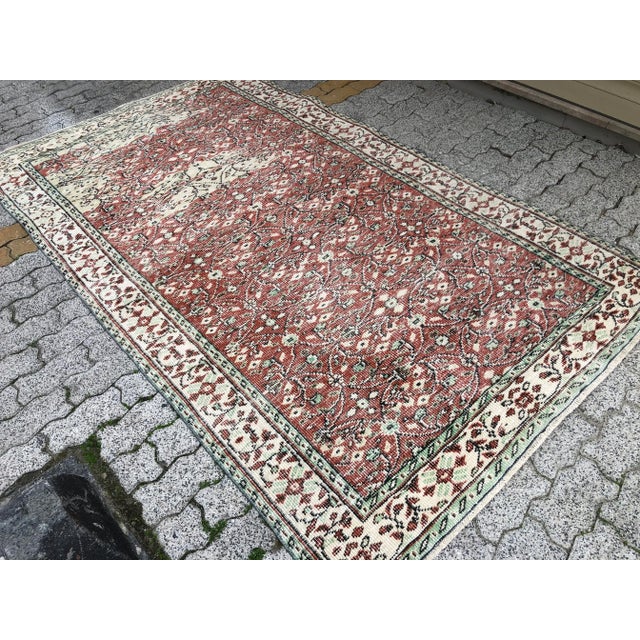 1960s Vintage Handmade Traditional Rug For Sale - Image 5 of 11