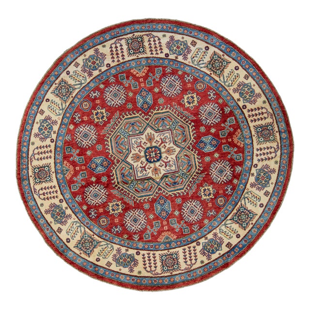 Oriental Hand Knotted Round Rug 7'10" x 7'11" #17998 For Sale