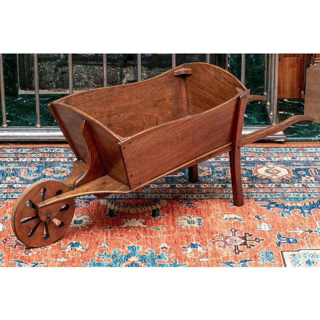 Antique French Walnut Child’s Garden Wheelbarrow For Sale - Image 16 of 16