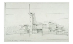 Unknown, Sketch Casetta Rowing, Pencil Drawing, Mid-20th Century