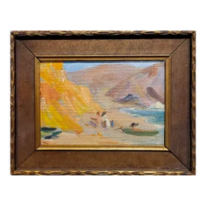 Jane McDuffie Thurston-1920s Laguna Beach Scene-Oil Painting