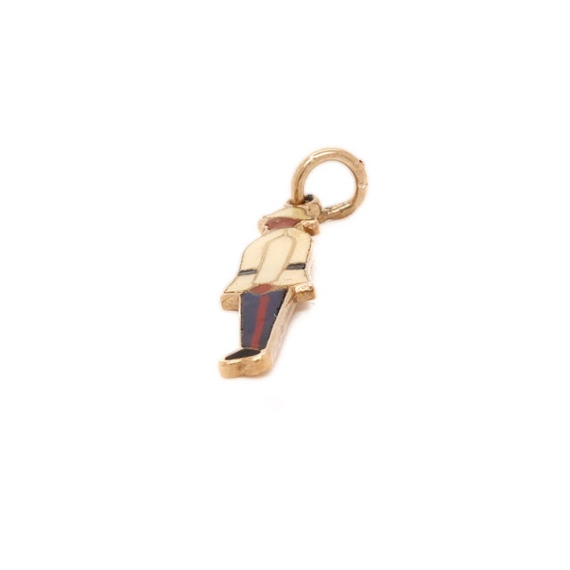 Vintage English 9Ct Gold & Enamel Nassau Bahamas Policeman Charm for a Bracelet For Sale - Image 11 of 13