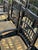 Set of 6 Vintage Black Painted Spindle-Back & Ladder-Back Rush Seat Dining Chairs For Sale - Image 12 of 12