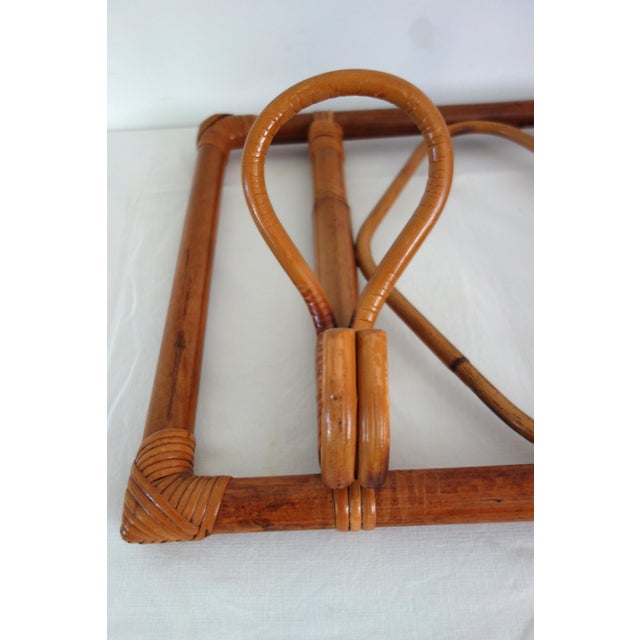 Vintage Wall-Mounted Coat Rack in Bamboo and Rattan, 1960s For Sale - Image 4 of 11