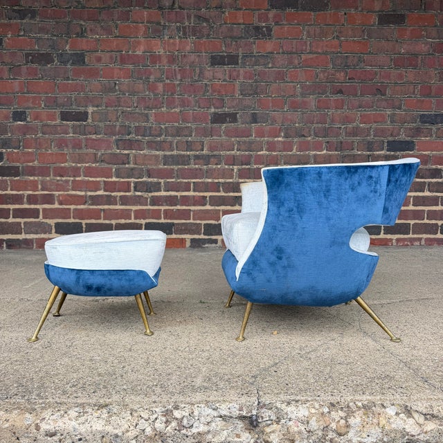 Nello Lenzi Italian Mid Century Chair and Ottoman For Sale In Cleveland - Image 6 of 9