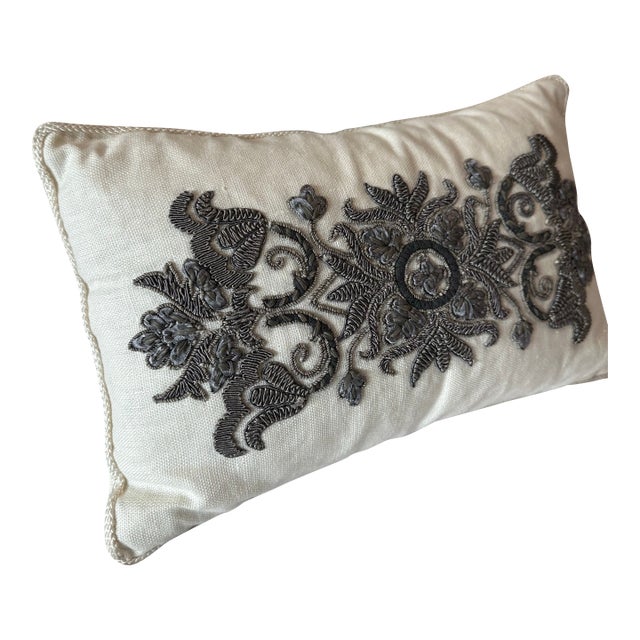 Oversized Ankasa Embroidered Euro Pillows With Coordinating Lumbar – Set of 3 For Sale