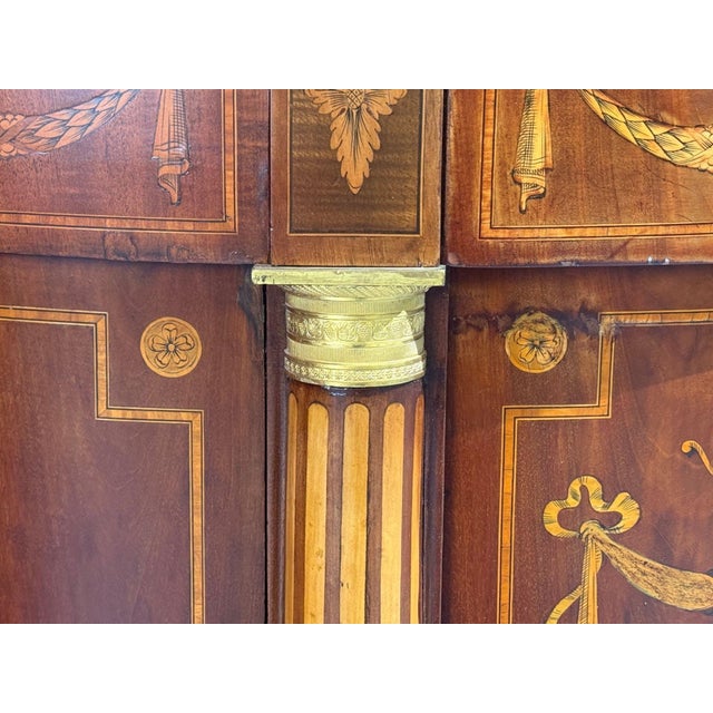 1830s English Neoclassical, Demi Lune Cabinets, Bronze, Satinwood Inlay For Sale - Image 10 of 17