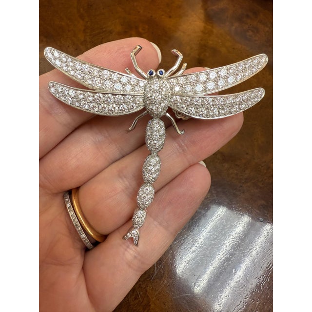 Metal Late 20th Century Rare Tiffany & Co. Platinum and Diamond Dragonfly Enhancer For Sale - Image 7 of 7