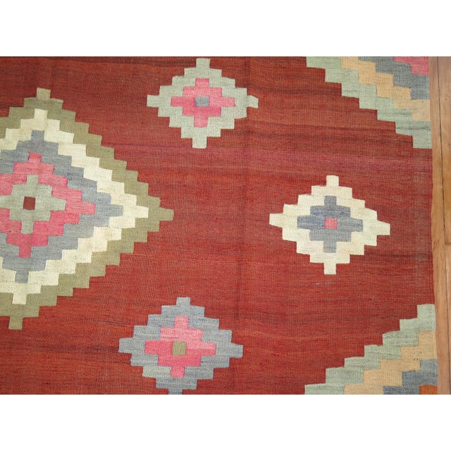 Native American Vintage Zabihi Collection Turkish Room Size Kilim - 8'5" x 11'6" For Sale - Image 3 of 7