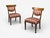 Neoclassical Style, Occasional or Side Chairs, Carved Wood, Silk, England, 19th c. Pair of stained wood and silk...