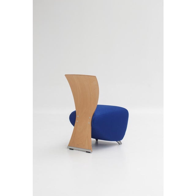 Bobo Easy Chair in Blue Fabric by Dietmar Sharping for Le Dauphin, 1999 For Sale - Image 6 of 10