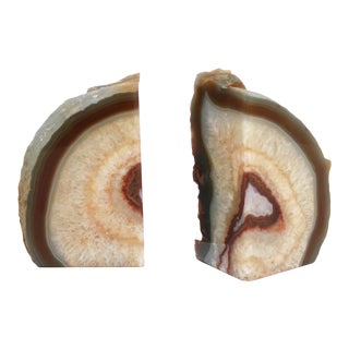 Onyx Agate Bookends or Decorative Objects - a Pair For Sale